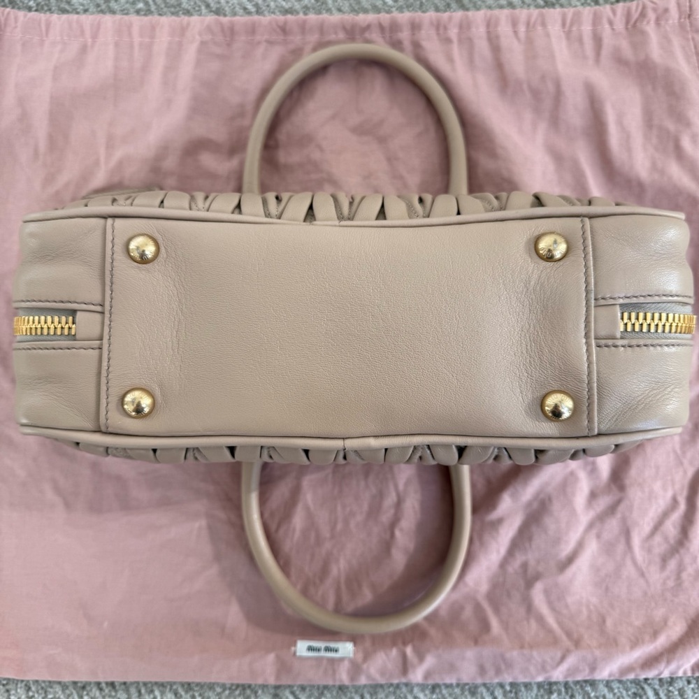 Miu Miu Quilted Satchel in Light Beige - Picture 5 of 16